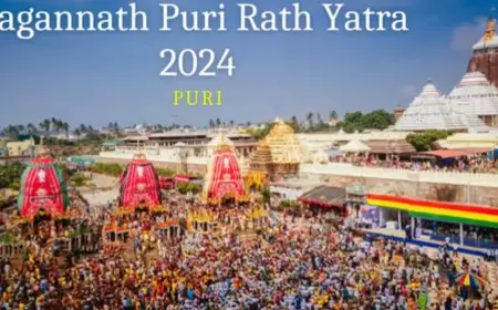 Numerous worshippers descend on Puri in Odisha.