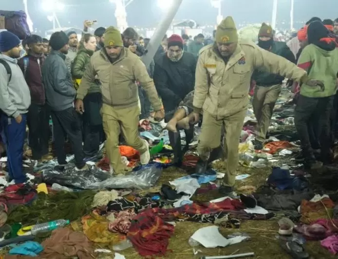 Today stampede circumstances in Maha Kumbh 2025.