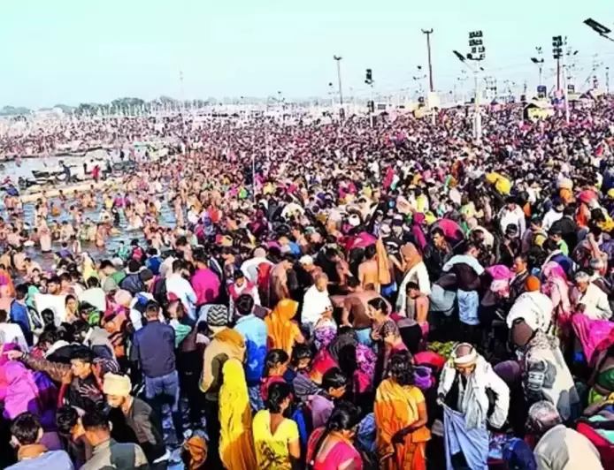 Why was there a greater crowd than normal at Prayagraj?